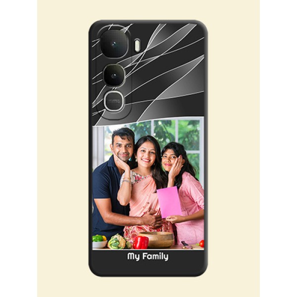 Mixed Wave Lines on Photo On Space Black Custom Soft Matte Mobile Back Cover - Vivo Y400 5G Mixed Wave Lines on Photo On Space Black Custom Soft Matte Mobile Back Cover - Vivo Y400 5G