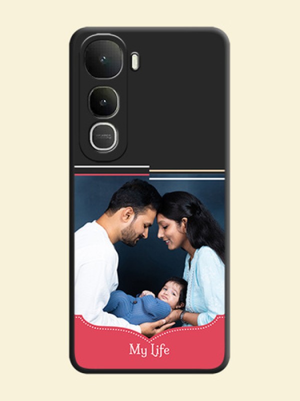 Classic Plain Design with Name On Space Black Custom Soft Matte Mobile Back Cover - Vivo Y400 5G
