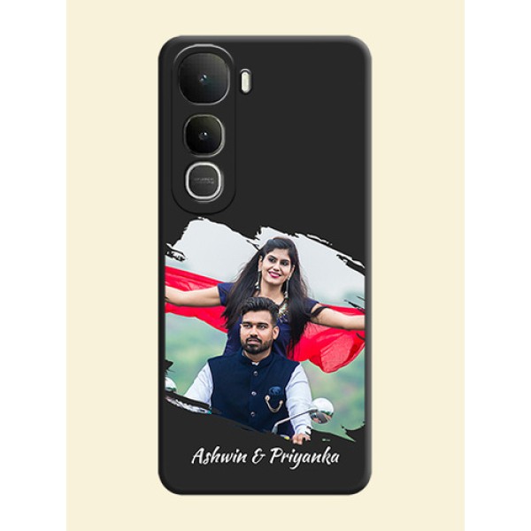 Grunge Brush Strokes on Photo On Space Black Custom Soft Matte Mobile Back Cover - Vivo Y400 5G Grunge Brush Strokes on Photo On Space Black Custom Soft Matte Mobile Back Cover - Vivo Y400 5G