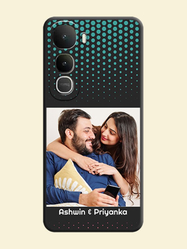 Faded Dots with Grunge Photo Frame and Text On Space Black Custom Soft Matte Mobile Back Cover - Vivo Y400 5G