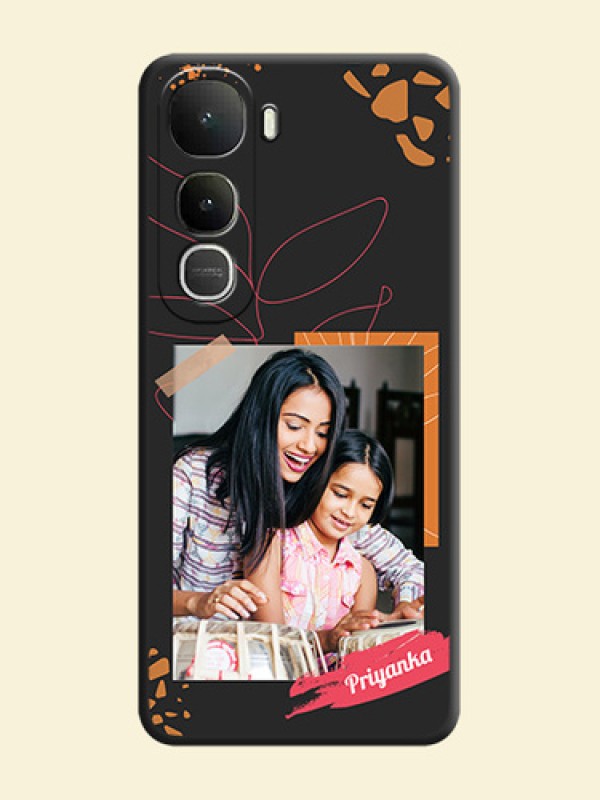 Orange Photo Frame On Space Black Custom Soft Matte Mobile Back Cover - Vivo Y400 5G