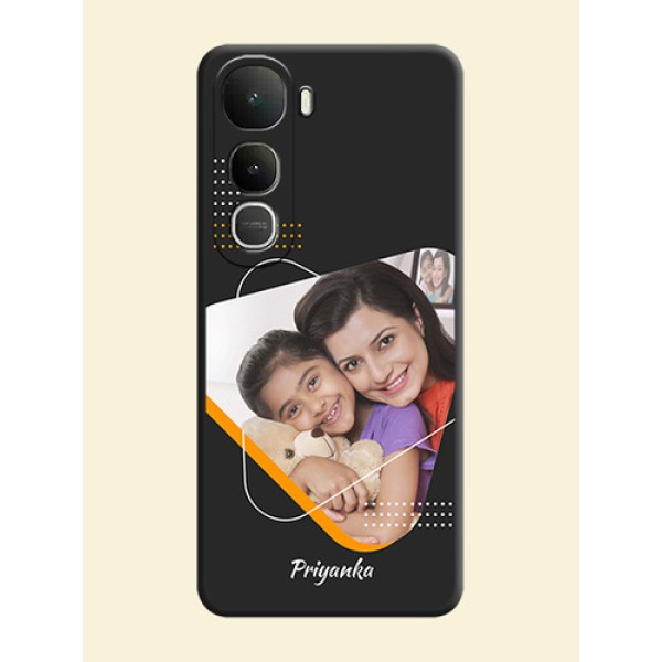 Yellow Triangle on Photo On Space Black Custom Soft Matte Mobile Back Cover - Vivo Y400 5G Yellow Triangle on Photo On Space Black Custom Soft Matte Mobile Back Cover - Vivo Y400 5G