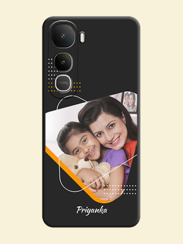 Yellow Triangle on Photo On Space Black Custom Soft Matte Mobile Back Cover - Vivo Y400 5G