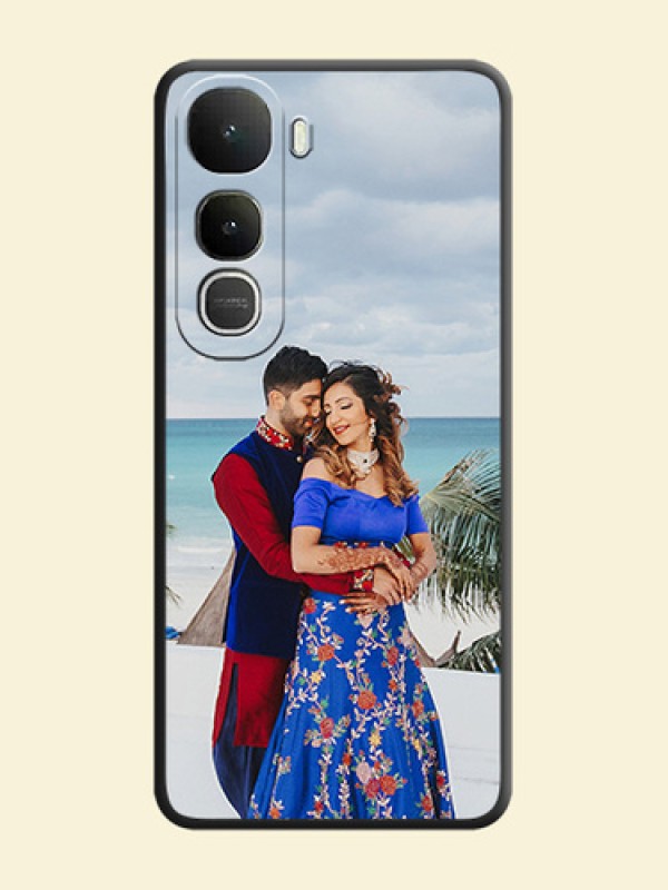 Full Single Pic Upload On Space Black Custom Soft Matte Mobile Back Cover - Vivo Y400 5G