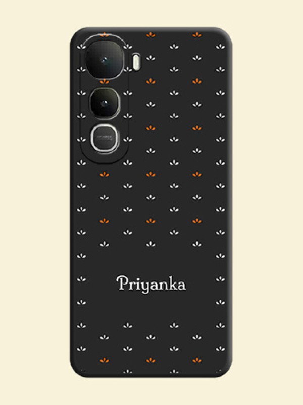 Simple Pattern With Custom Text On Space Black Custom Soft Matte Mobile Back Cover - Vivo Y400 5G