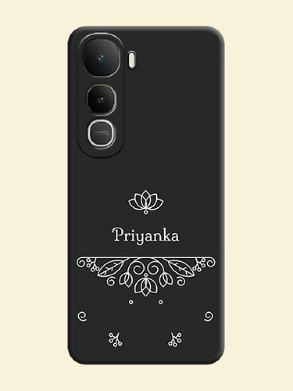 Lotus Garden Custom Text On Space Black Custom Soft Matte Mobile Back Cover - Vivo Y400 5G