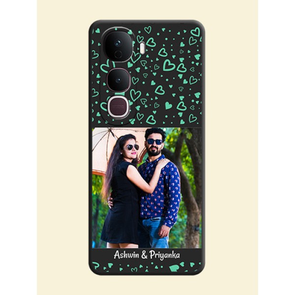 Sea Green Indefinite Love Pattern on Photo On Space Black Custom Soft Matte Mobile Back Cover - Vivo Y400 Pro 5G Sea Green Indefinite Love Pattern on Photo On Space Black Custom Soft Matte Mobile Back Cover - Vivo Y400 Pro 5G