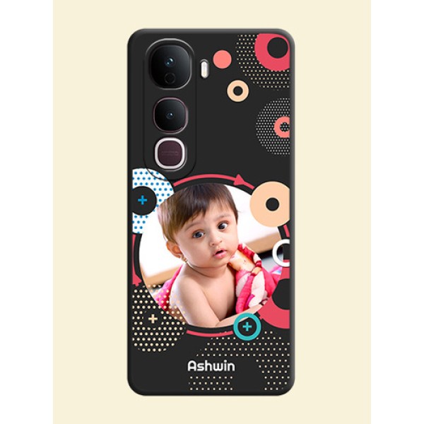 Multicoloured Round Image On Space Black Custom Soft Matte Mobile Back Cover - Vivo Y400 Pro 5G