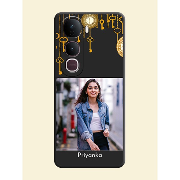 Decorative Design with Text On Space Black Custom Soft Matte Mobile Back Cover - Vivo Y400 Pro 5G Decorative Design with Text On Space Black Custom Soft Matte Mobile Back Cover - Vivo Y400 Pro 5G
