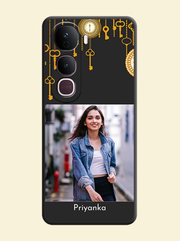 Decorative Design with Text On Space Black Custom Soft Matte Mobile Back Cover - Vivo Y400 Pro 5G
