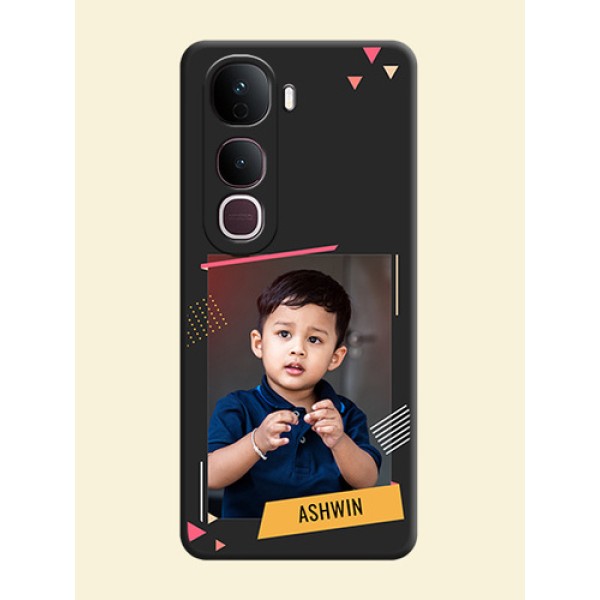 Photo Frame with Triangle Small Dots on Photo On Space Black Custom Soft Matte Mobile Back Cover - Vivo Y400 Pro 5G Photo Frame with Triangle Small Dots on Photo On Space Black Custom Soft Matte Mobile Back Cover - Vivo Y400 Pro 5G