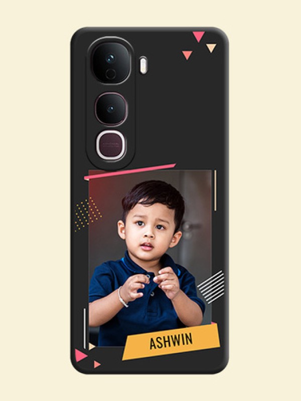 Photo Frame with Triangle Small Dots on Photo On Space Black Custom Soft Matte Mobile Back Cover - Vivo Y400 Pro 5G