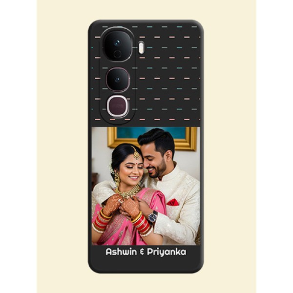 Line Pattern Design with Text On Space Black Custom Soft Matte Mobile Back Cover - Vivo Y400 Pro 5G Line Pattern Design with Text On Space Black Custom Soft Matte Mobile Back Cover - Vivo Y400 Pro 5G