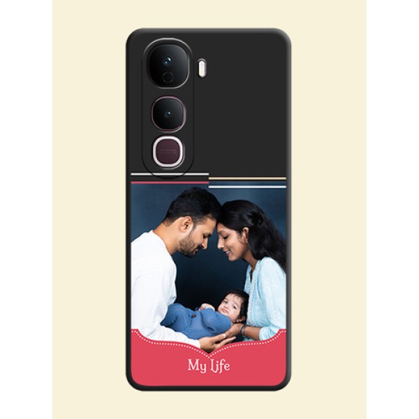 Classic Plain Design with Name On Space Black Custom Soft Matte Mobile Back Cover - Vivo Y400 Pro 5G Classic Plain Design with Name On Space Black Custom Soft Matte Mobile Back Cover - Vivo Y400 Pro 5G
