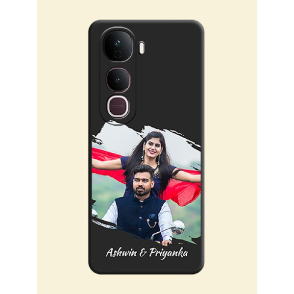 Grunge Brush Strokes on Photo On Space Black Custom Soft Matte Mobile Back Cover - Vivo Y400 Pro 5G Grunge Brush Strokes on Photo On Space Black Custom Soft Matte Mobile Back Cover - Vivo Y400 Pro 5G