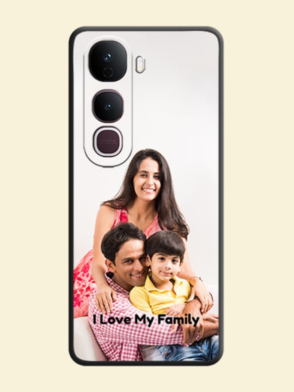 Full Single Pic Upload With Text On Space Black Custom Soft Matte Mobile Back Cover - Vivo Y400 Pro 5G