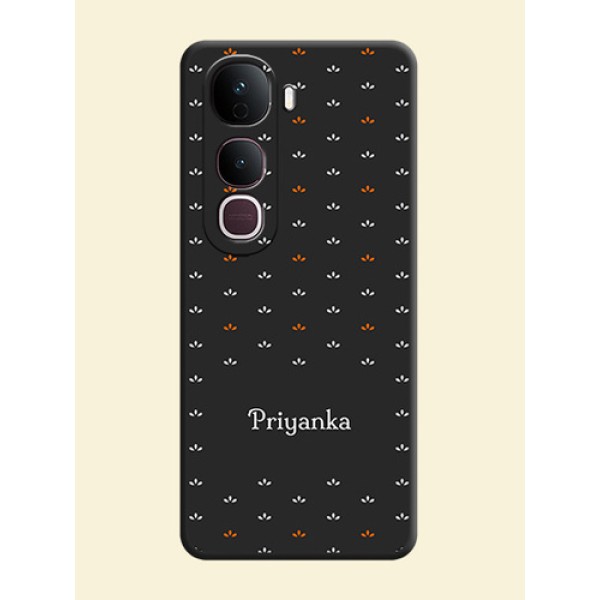 Simple Pattern With Custom Text On Space Black Custom Soft Matte Mobile Back Cover - Vivo Y400 Pro 5G Simple Pattern With Custom Text On Space Black Custom Soft Matte Mobile Back Cover - Vivo Y400 Pro 5G