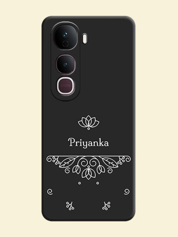 Lotus Garden Custom Text On Space Black Custom Soft Matte Mobile Back Cover - Vivo Y400 Pro 5G