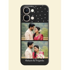 Miniature Love Symbols with Name On Space Black Custom Soft Matte Mobile Back Cover - Vivo Y51 Pro 5G