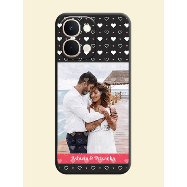 White Color Love Symbols with Text Design on Photo On Space Black Custom Soft Matte Mobile Back Cover - Vivo Y51 Pro 5G White Color Love Symbols with Text Design on Photo On Space Black Custom Soft Matte Mobile Back Cover - Vivo Y51 Pro 5G