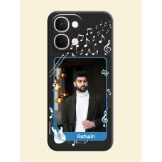 Musical Theme Design with Text on Photo On Space Black Custom Soft Matte Mobile Back Cover - Vivo Y51 Pro 5G