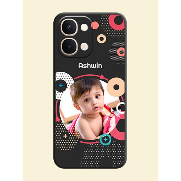 Multicoloured Round Image On Space Black Custom Soft Matte Mobile Back Cover - Vivo Y51 Pro 5G