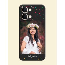 Multicolor Dotted Pattern with Text On Space Black Custom Soft Matte Mobile Back Cover - Vivo Y51 Pro 5G