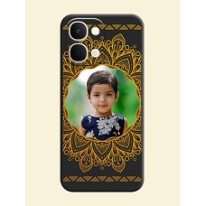 Round Image with Floral Design On Space Black Custom Soft Matte Mobile Back Cover - Vivo Y51 Pro 5G