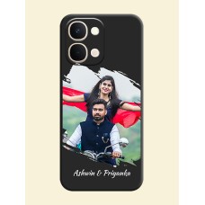 Grunge Brush Strokes on Photo On Space Black Custom Soft Matte Mobile Back Cover - Vivo Y51 Pro 5G