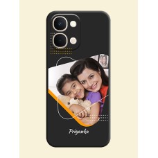 Yellow Triangle on Photo On Space Black Custom Soft Matte Mobile Back Cover - Vivo Y51 Pro 5G