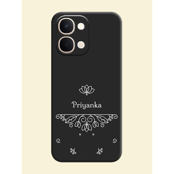 Lotus Garden Custom Text On Space Black Custom Soft Matte Mobile Back Cover - Vivo Y51 Pro 5G Lotus Garden Custom Text On Space Black Custom Soft Matte Mobile Back Cover - Vivo Y51 Pro 5G
