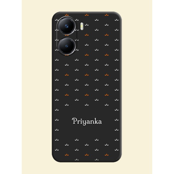 Simple Pattern With Custom Text On Space Black Personalized Soft Matte Phone Covers -Vivo Y56 5G Simple Pattern With Custom Text On Space Black Personalized Soft Matte Phone Covers -Vivo Y56 5G