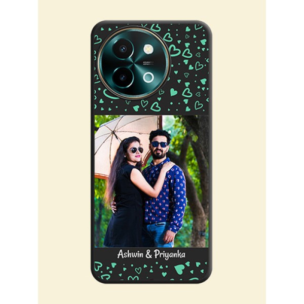 Sea Green Indefinite Love Pattern on Photo On Space Black Custom Soft Matte Mobile Back Cover - Vivo Y58 5G Sea Green Indefinite Love Pattern on Photo On Space Black Custom Soft Matte Mobile Back Cover - Vivo Y58 5G
