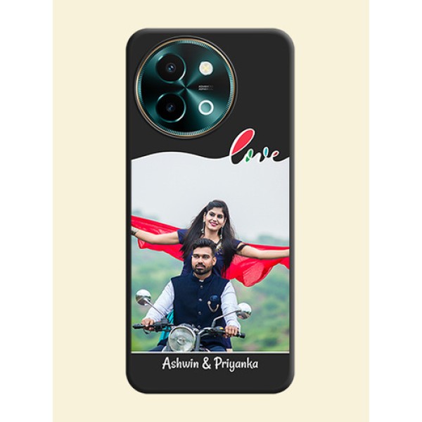 Fall in Love Pattern with Picture on Photo On Space Black Custom Soft Matte Mobile Back Cover - Vivo Y58 5G Fall in Love Pattern with Picture on Photo On Space Black Custom Soft Matte Mobile Back Cover - Vivo Y58 5G