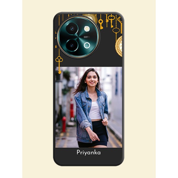 Decorative Design with Text On Space Black Custom Soft Matte Mobile Back Cover - Vivo Y58 5G Decorative Design with Text On Space Black Custom Soft Matte Mobile Back Cover - Vivo Y58 5G