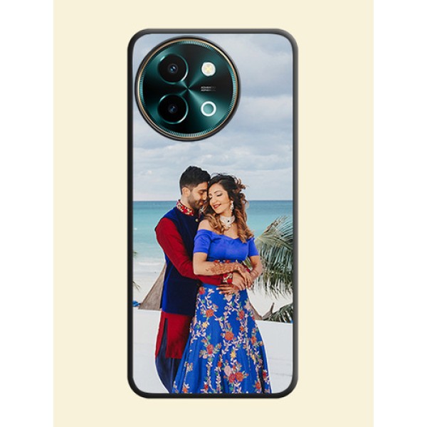 Full Single Pic Upload On Space Black Custom Soft Matte Mobile Back Cover - Vivo Y58 5G Full Single Pic Upload On Space Black Custom Soft Matte Mobile Back Cover - Vivo Y58 5G