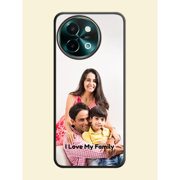 Full Single Pic Upload With Text On Space Black Custom Soft Matte Mobile Back Cover - Vivo Y58 5G Full Single Pic Upload With Text On Space Black Custom Soft Matte Mobile Back Cover - Vivo Y58 5G