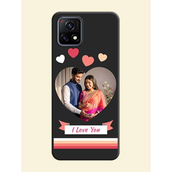 Love Shaped Photo with Colorful Stripes on Personalised Space Black Soft Matte Cases - Vivo Y72 5G Love Shaped Photo with Colorful Stripes on Personalised Space Black Soft Matte Cases - Vivo Y72 5G