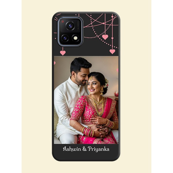 Pink Love Hangings with Text on Space Black Custom Soft Matte Back Cover - Vivo Y72 5G Pink Love Hangings with Text on Space Black Custom Soft Matte Back Cover - Vivo Y72 5G