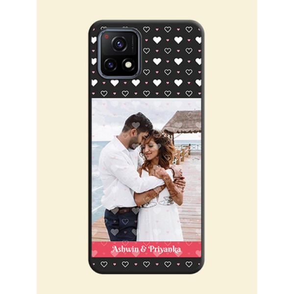 White Color Love Symbols with Text Design on Photo on Space Black Soft Matte Phone Cover - Vivo Y72 5G White Color Love Symbols with Text Design on Photo on Space Black Soft Matte Phone Cover - Vivo Y72 5G