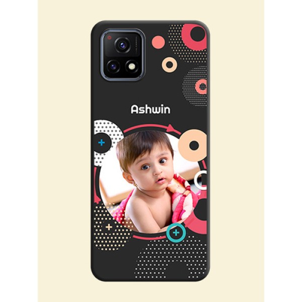 Multicoloured Round Image on Personalised Space Black Soft Matte Cases - Vivo Y72 5G Multicoloured Round Image on Personalised Space Black Soft Matte Cases - Vivo Y72 5G