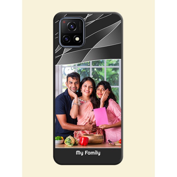 Mixed Wave Lines on Photo on Space Black Soft Matte Mobile Cover - Vivo Y72 5G Mixed Wave Lines on Photo on Space Black Soft Matte Mobile Cover - Vivo Y72 5G