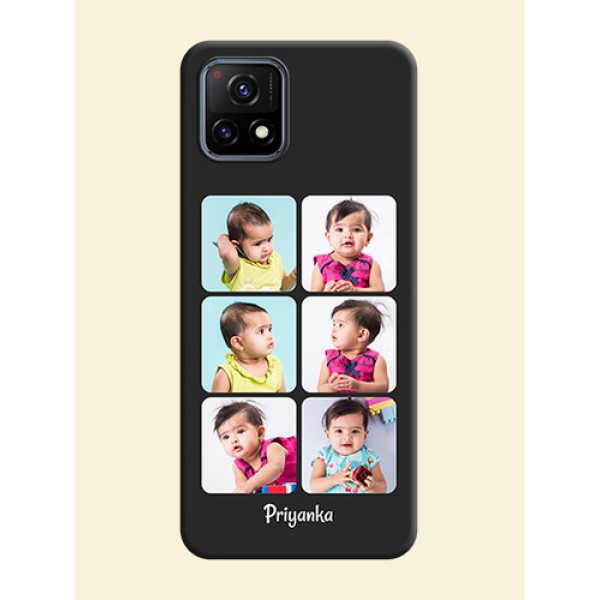 Floral Art with 6 Image Holder on Photo on Space Black Soft Matte Mobile Case - Vivo Y72 5G Floral Art with 6 Image Holder on Photo on Space Black Soft Matte Mobile Case - Vivo Y72 5G