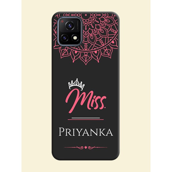 Mrs Name with Floral Design on Space Black Personalized Soft Matte Phone Covers - Vivo Y72 5G Mrs Name with Floral Design on Space Black Personalized Soft Matte Phone Covers - Vivo Y72 5G