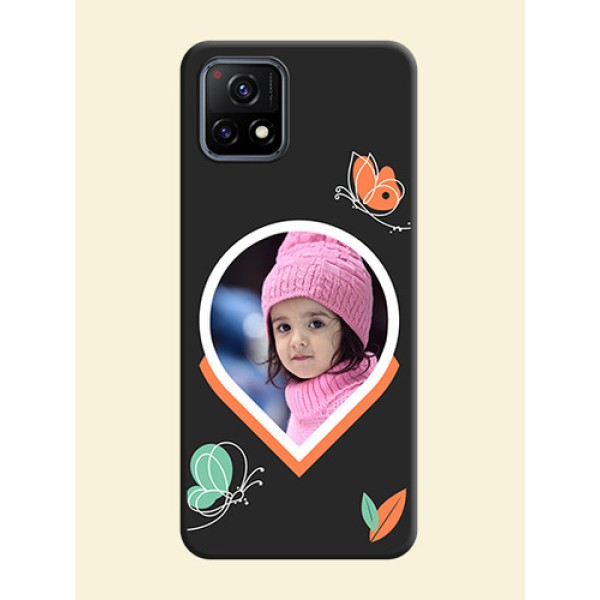 Upload Pic With Simple Butterly Design On Space Black Personalized Soft Matte Phone Covers -Vivo Y72 5G Upload Pic With Simple Butterly Design On Space Black Personalized Soft Matte Phone Covers -Vivo Y72 5G
