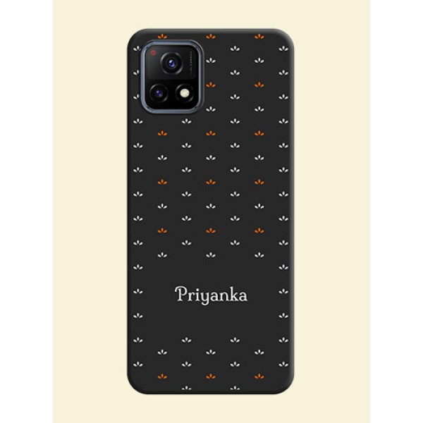 Simple Pattern With Custom Text On Space Black Personalized Soft Matte Phone Covers -Vivo Y72 5G Simple Pattern With Custom Text On Space Black Personalized Soft Matte Phone Covers -Vivo Y72 5G