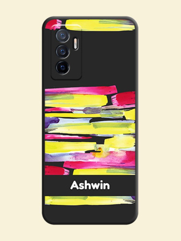 Brush Coloured on Space Black Personalized Soft Matte Phone Covers - Vivo Y75 4G