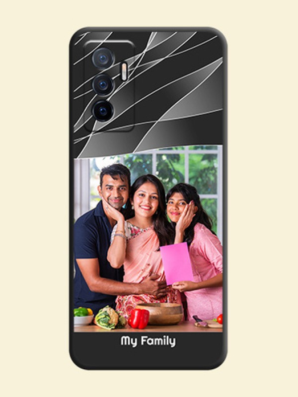 Mixed Wave Lines on Photo on Space Black Soft Matte Mobile Cover - Vivo Y75 4G
