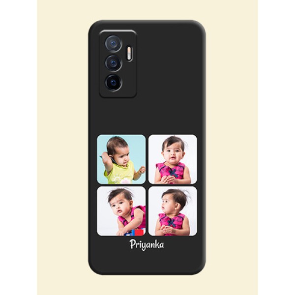 Floral Art with 6 Image Holder on Photo on Space Black Soft Matte Mobile Case - Vivo Y75 4G Floral Art with 6 Image Holder on Photo on Space Black Soft Matte Mobile Case - Vivo Y75 4G