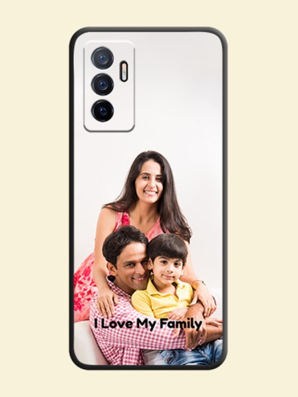 Full Single Pic Upload With Text On Space Black Personalized Soft Matte Phone Covers -Vivo Y75 4G